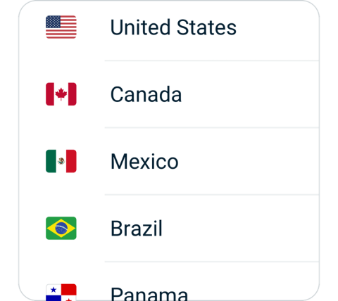 MangguoVPN connect step 2, choose VPN server location